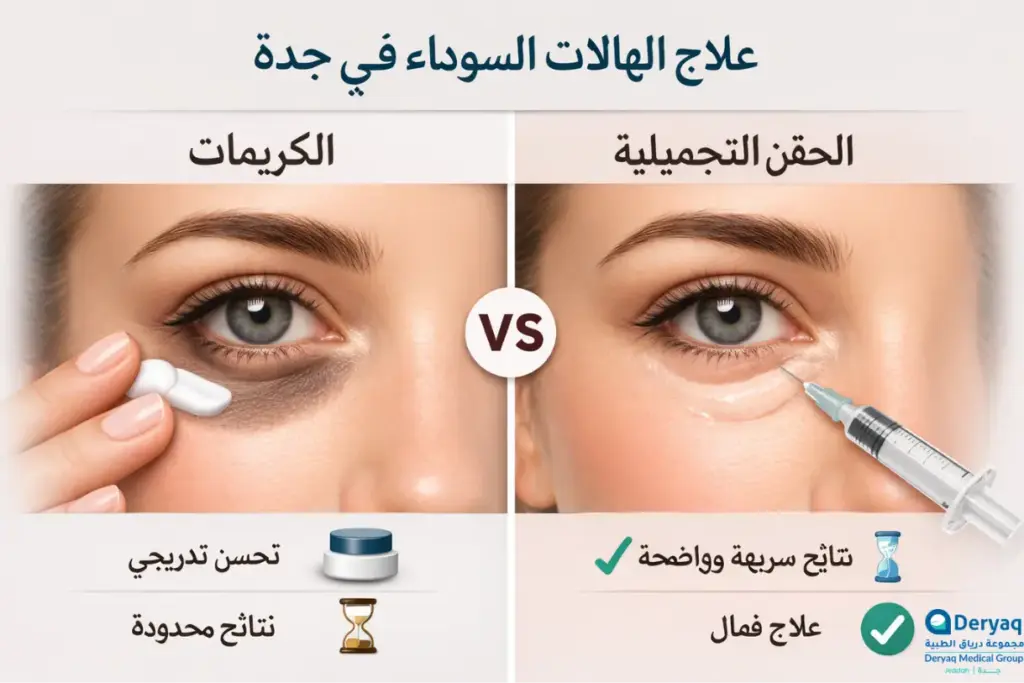 علاج الهالات السوداء: كريم أم حقن في جدة؟