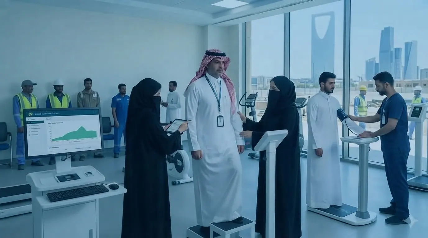 فحص العمالة الوافدة في مجمع درياق الطبي بجدة